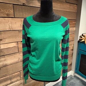 Outback Red sweater - Green and Navy Striped